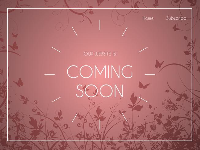 Website landing page with floral design vector