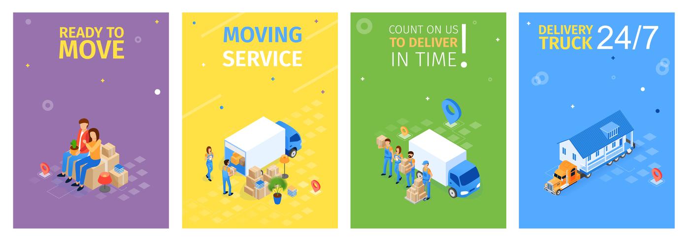 Ready to Move Poster Set vector