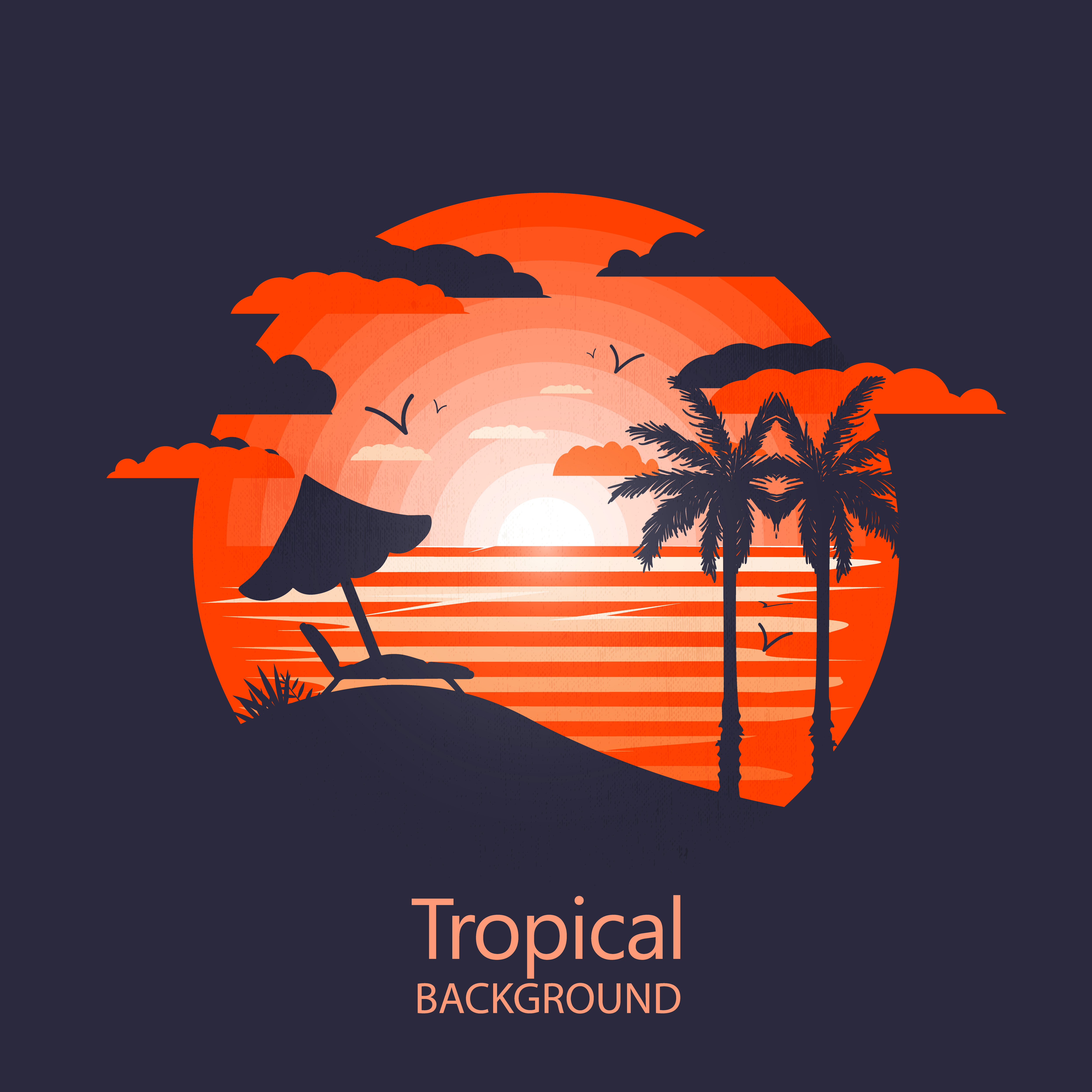 Hot tropical landscape 664896 Vector Art at Vecteezy