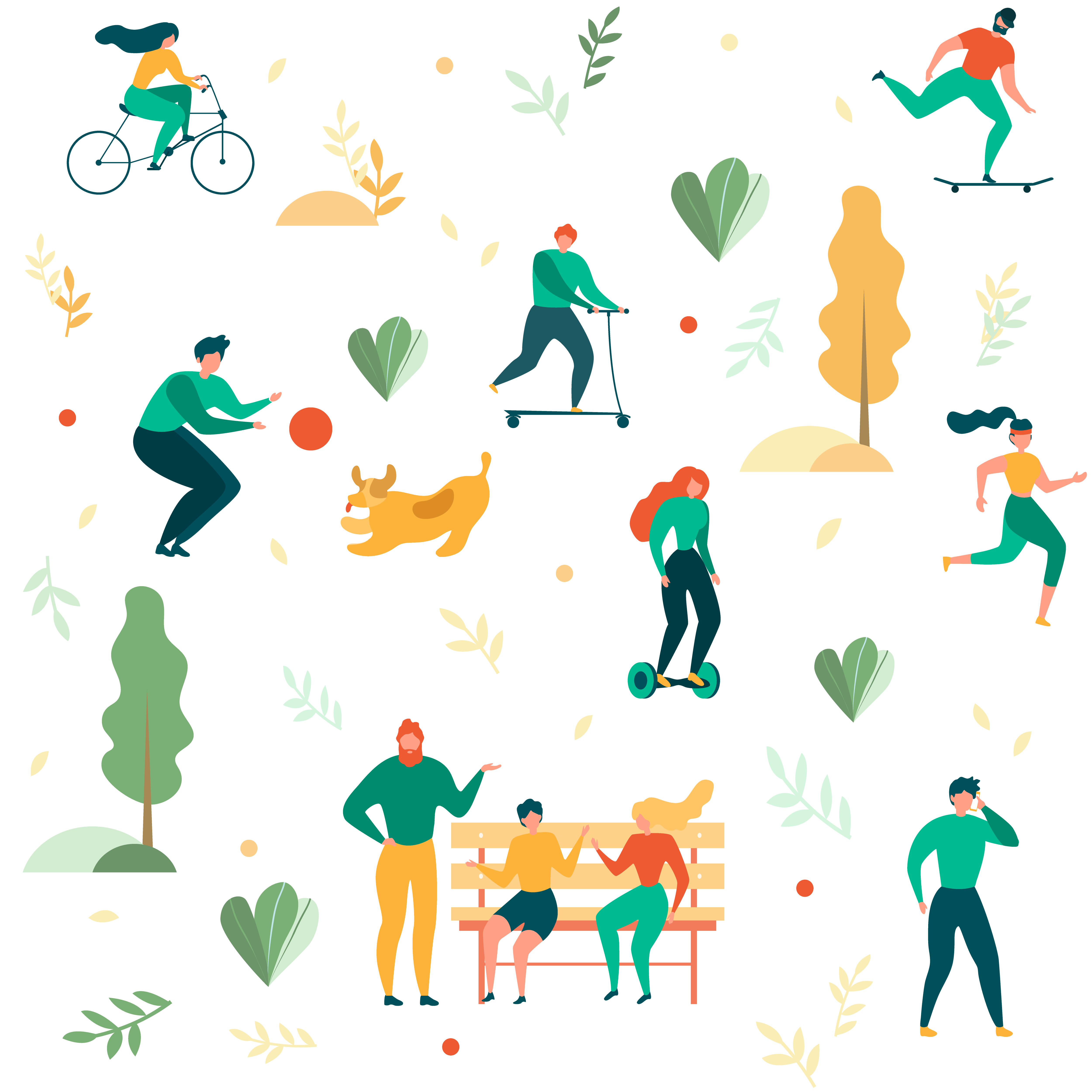 Recreation in Park Pattern 664941 Vector Art at Vecteezy