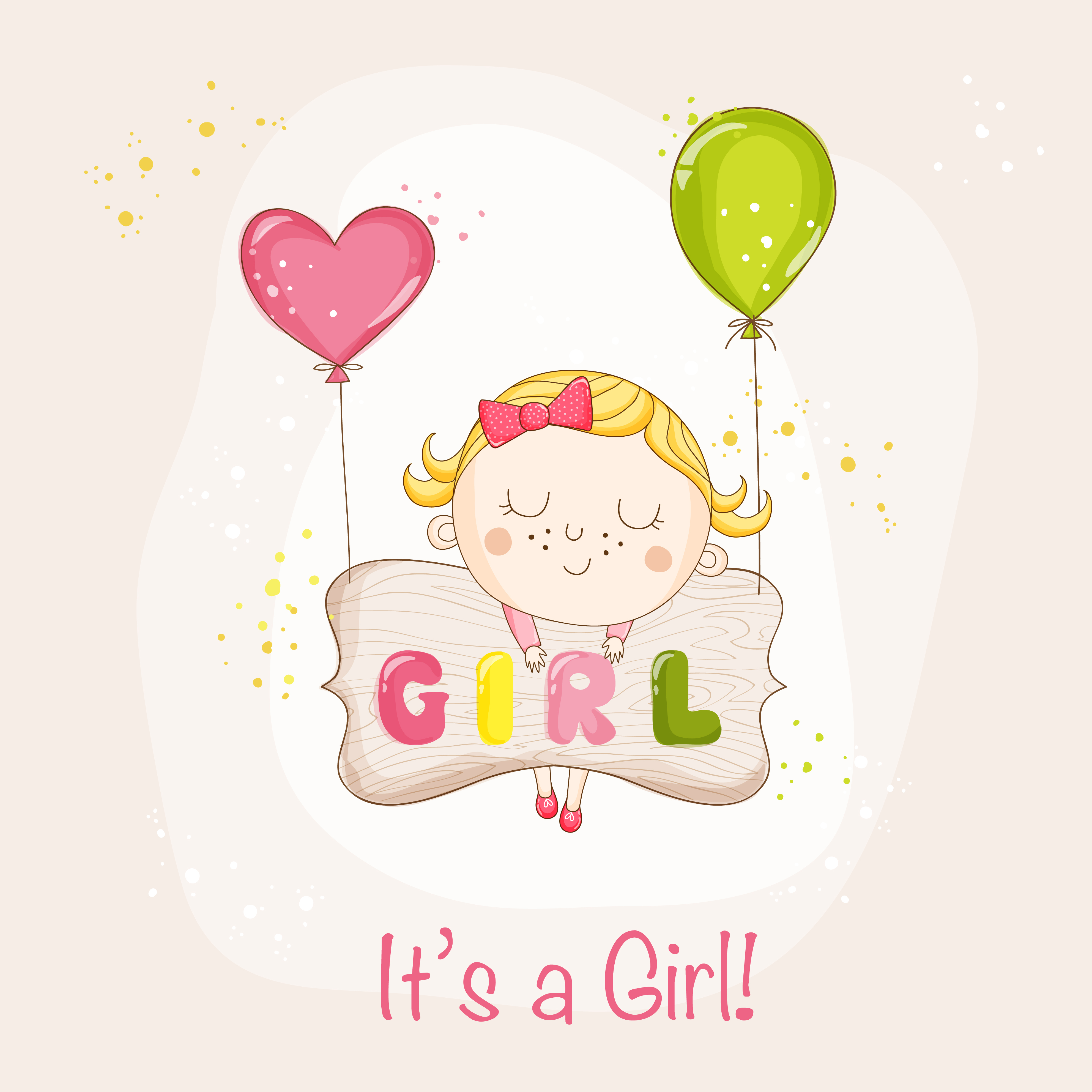 Download Baby Shower or Arrival Card - Download Free Vectors ...