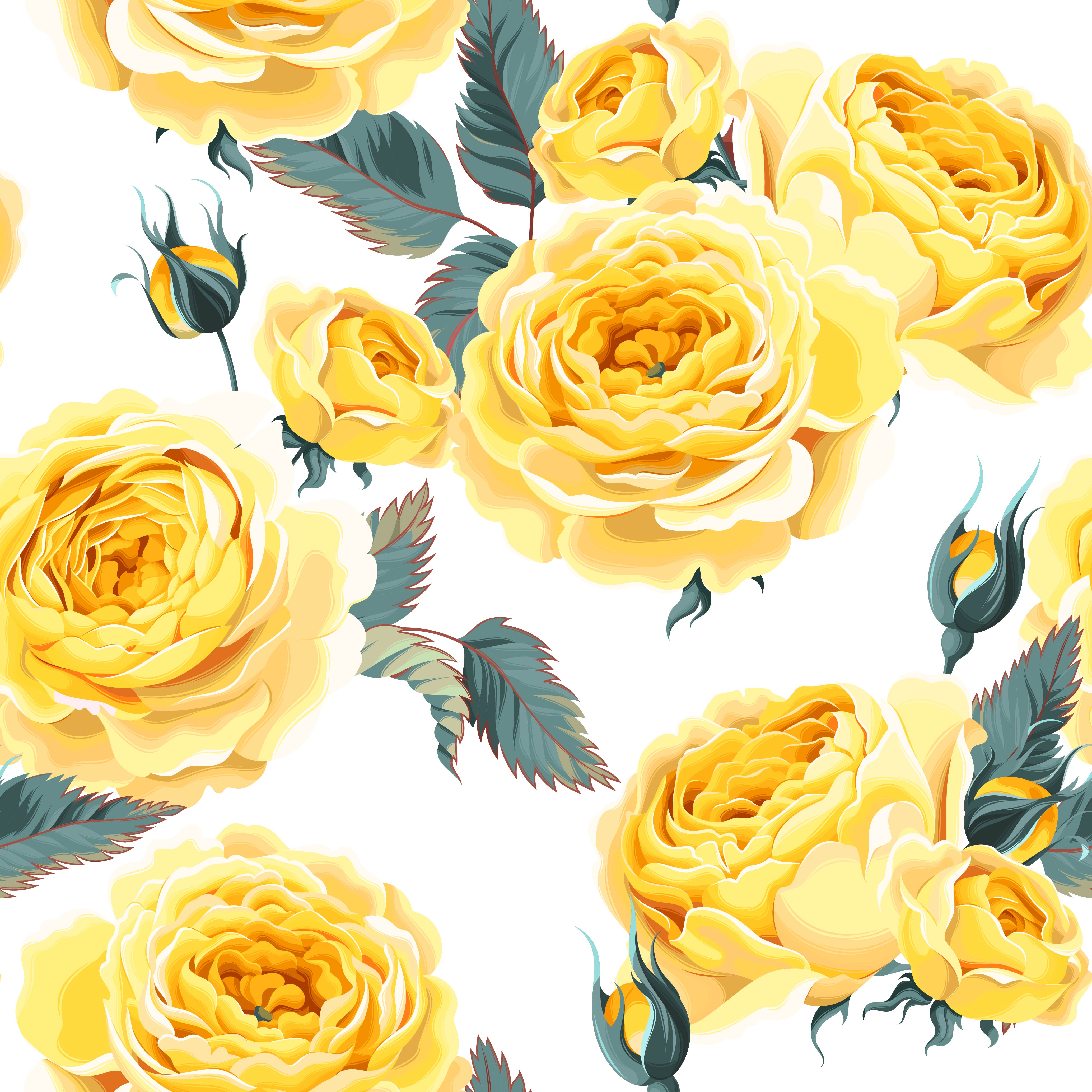 Download English yellow roses seamless pattern - Download Free ...