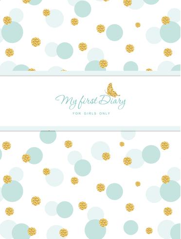 My first Diary template for notebook cover for girls vector