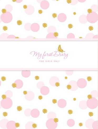 My first Diary template for notebook cover for girls vector