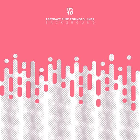 Pink rounded lines halftone transition vector