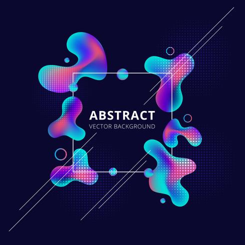 Trendy fluid shape with bright gradient colors on dark background vector