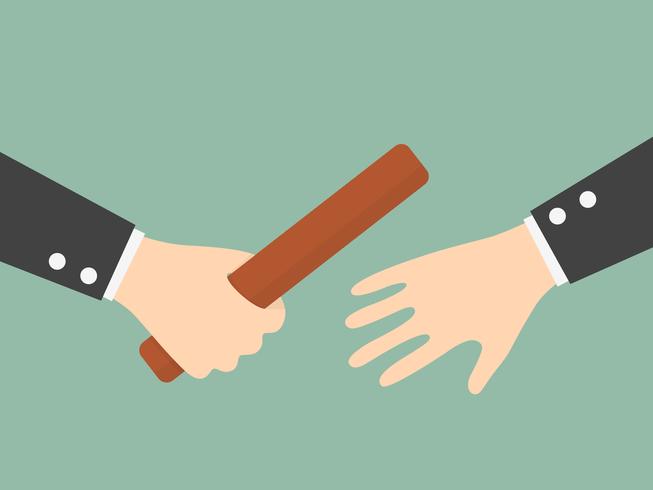 Businessman's Hand Passing a Relay Baton vector