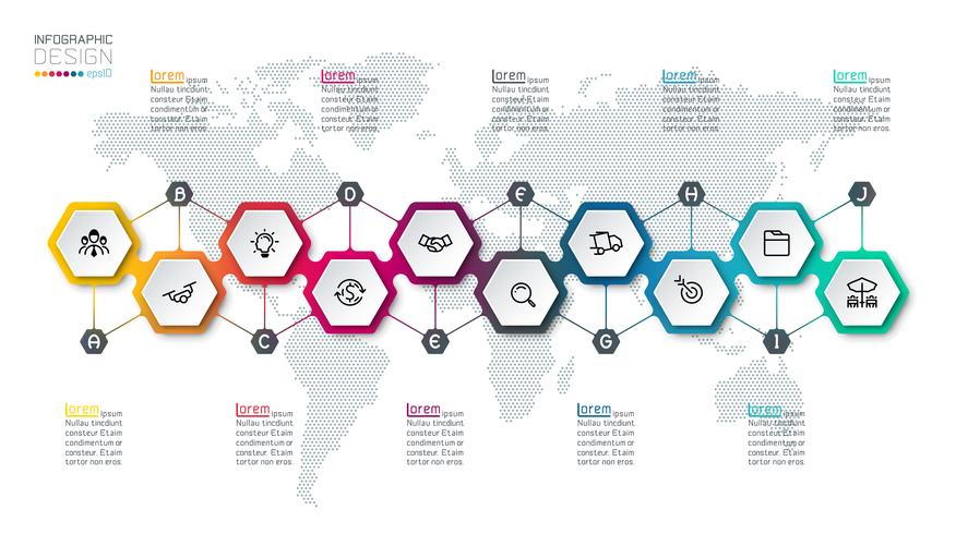 Infografía hexagonal vector