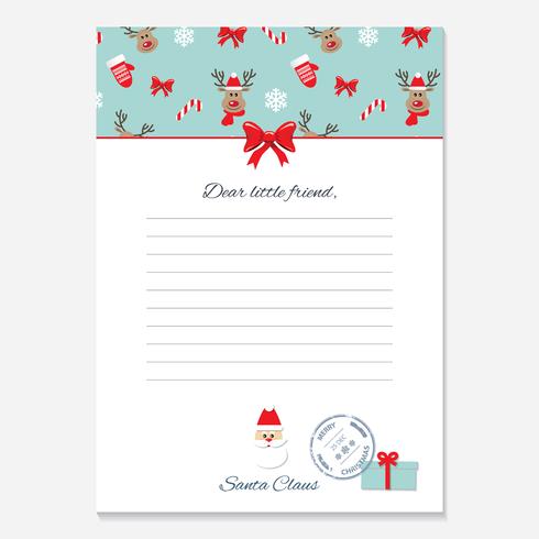 Christmas letter from Santa Claus template. vector