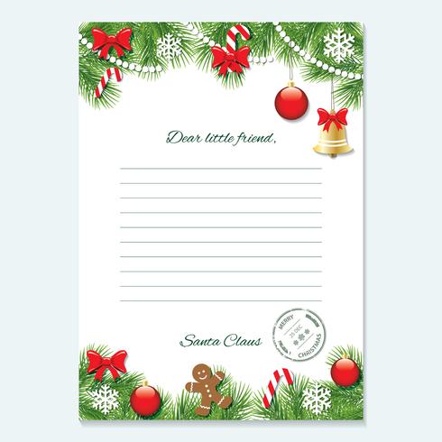 Carta de Navidad de plantilla de Santa Claus. vector