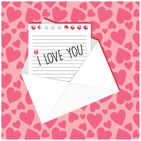 Note with I love you written on it in envelope vector