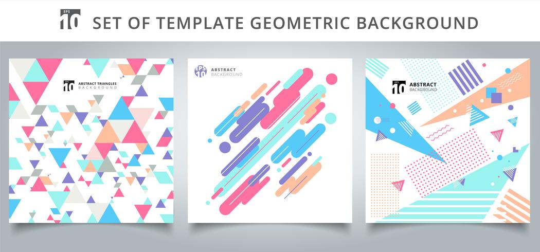 Set of geometric pattern covers vector