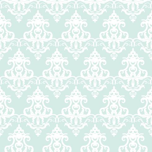 Damask seamless pastel blue pattern background vector