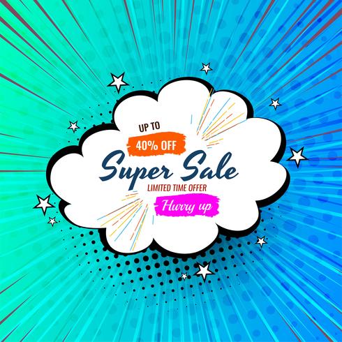 Cartoon style sale badge vector