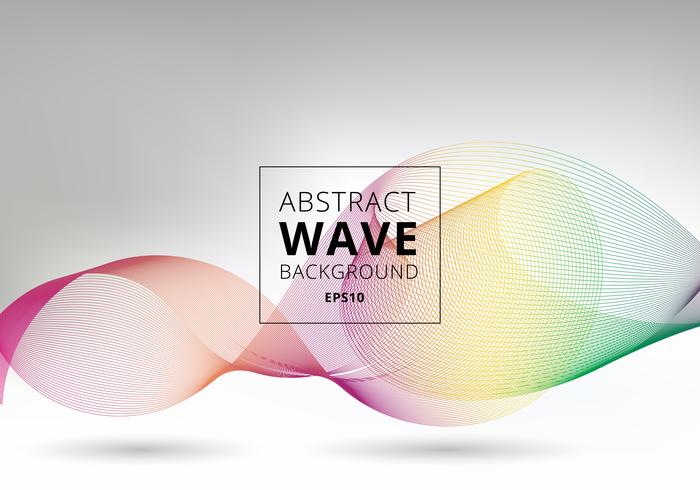 Smooth rainbow waves lines on white background vector