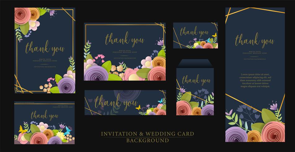 Invitation set design vector