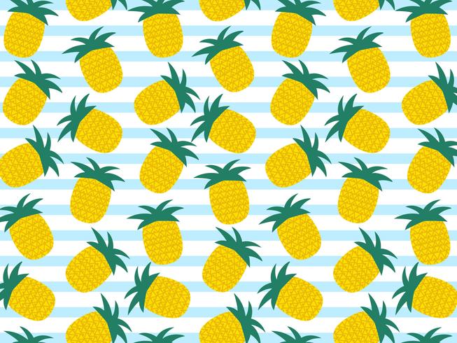 Summer Pineapple Vector Background