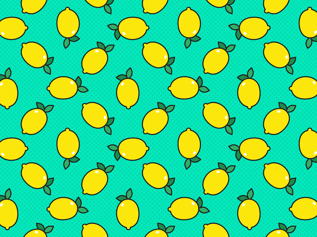 Lemon Pop Art Pattern Background vector