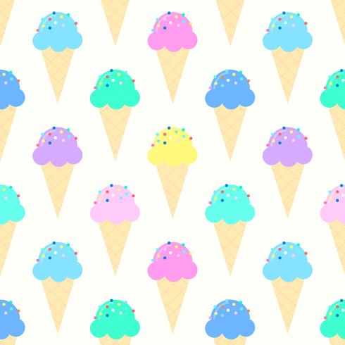 Colorful Ice Cream Cones Pattern vector
