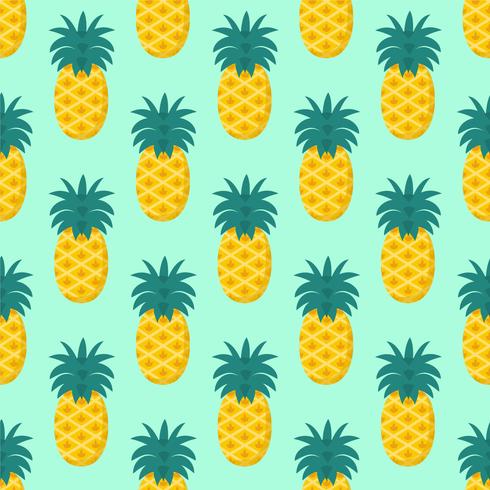 Seamless Pineapple Fruit Pattern Vector