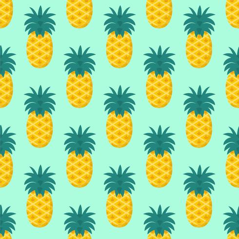 Seamless Pineapple Fruit Pattern Vector