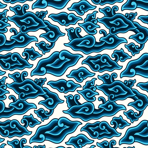 Megamendung Batik Seamless Pattern Background vector