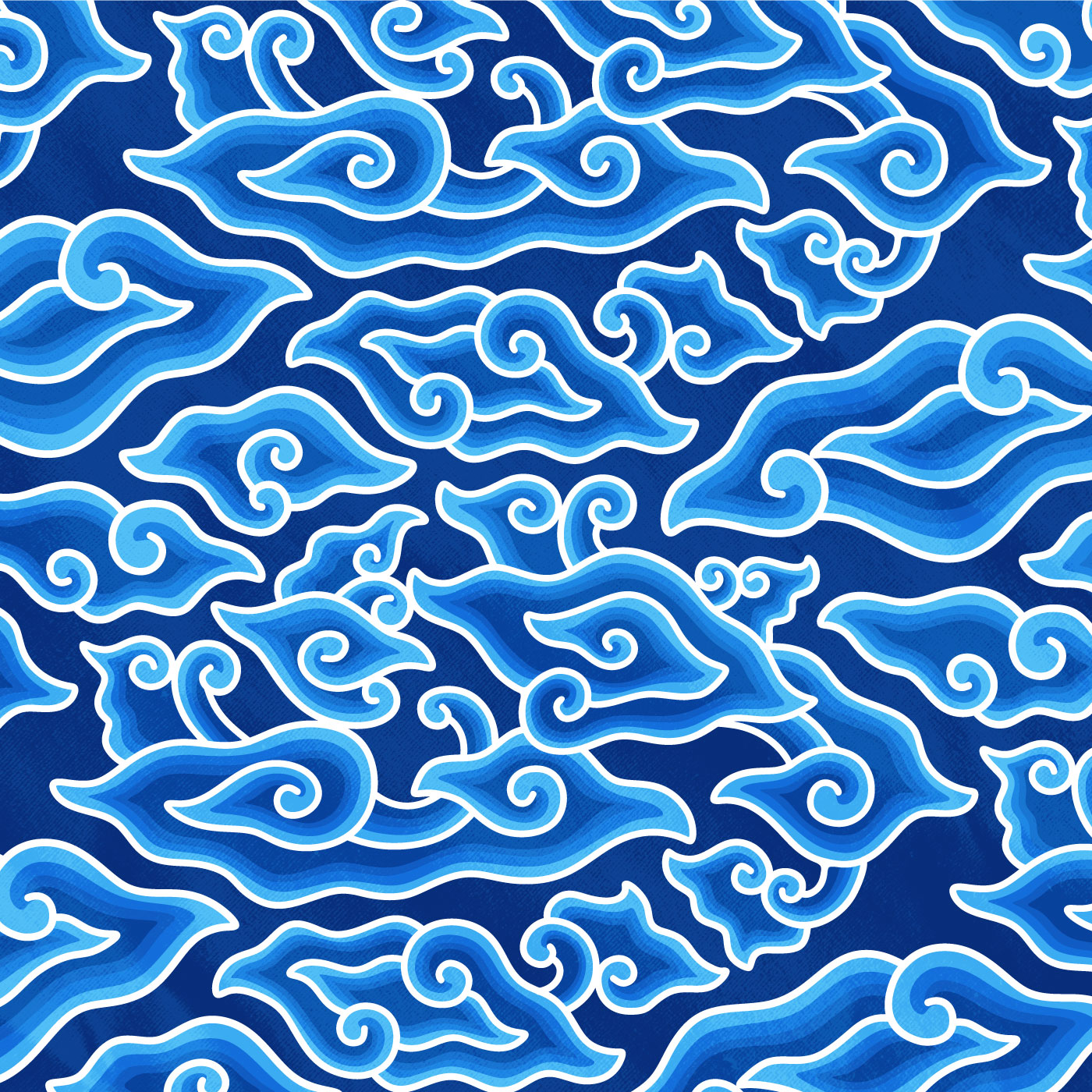 Blue Batik  Megamendung Vector Pattern  Download Free  