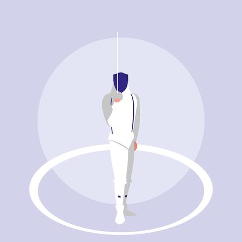 person practicing fencing avatar character vector