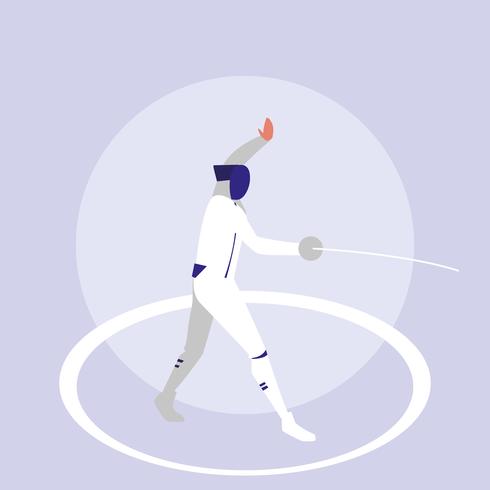 person practicing fencing  vector
