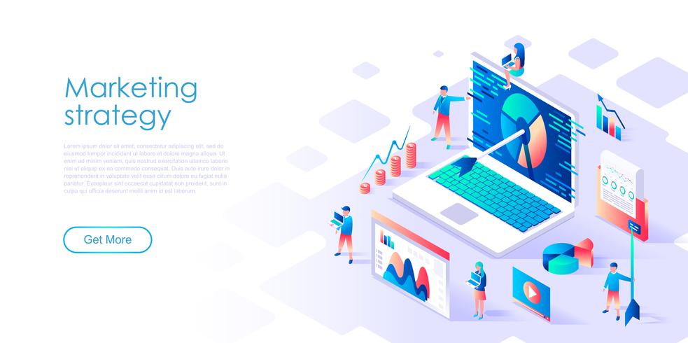 Isometric concept of Marketing Strategy for banner and website vector