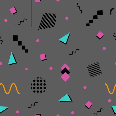 Memphis grey seamless pattern 80&#39;s-90&#39;s styles vector