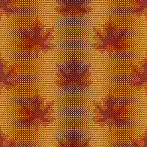 Autumn maple leaves knitted pattern 665717 Vector Art at Vecteezy