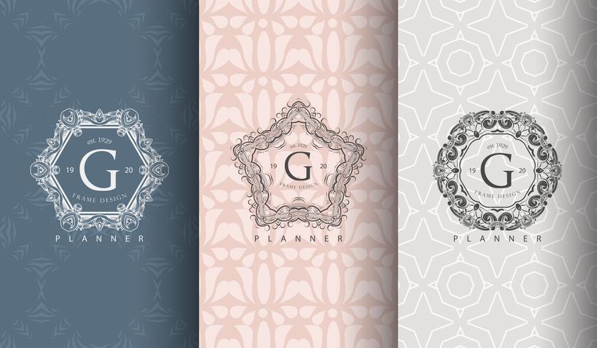 Set of luxury pastel package templates vector