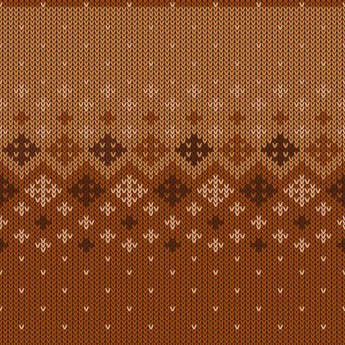 Geometric knitted pattern with repeating snowflakes vector
