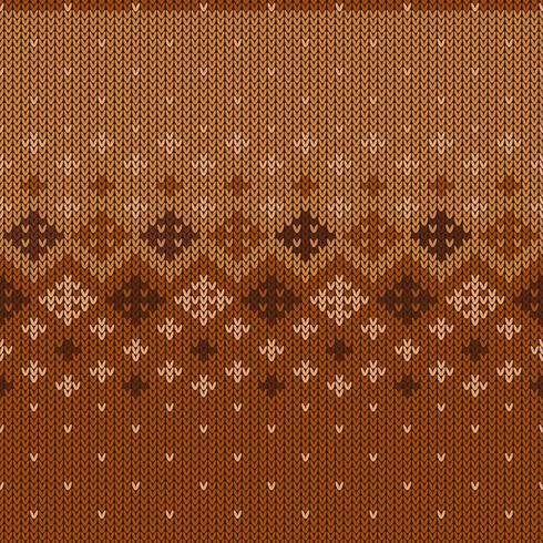 Geometric knitted pattern with repeating snowflakes vector