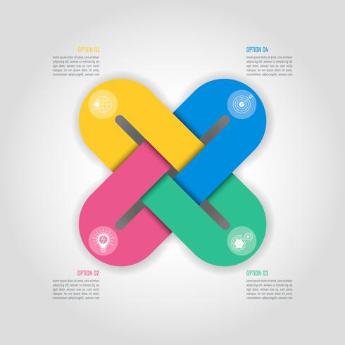 infographic design business concept with 4 options, parts or processes. vector