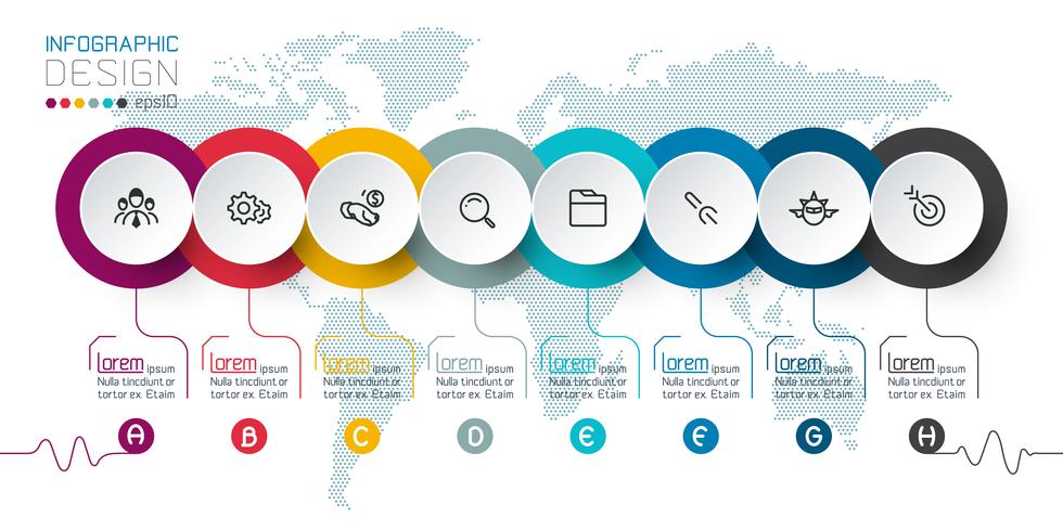 Business circle labels shape infographic groups bar vector