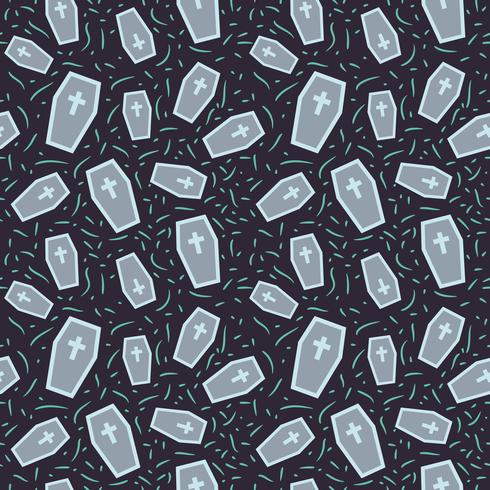 Halloween seamless pattern with coffins vector