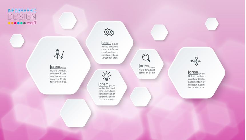 infographics with hexagon shapes vector