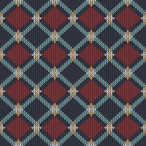 Geometric ethnic knitted pattern vector