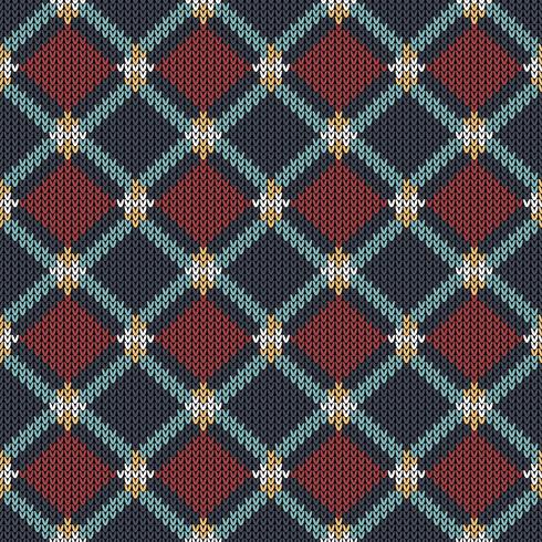 Geometric ethnic knitted pattern vector