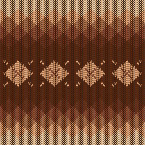 Geometric knitted pattern with gradient and diamonds vector