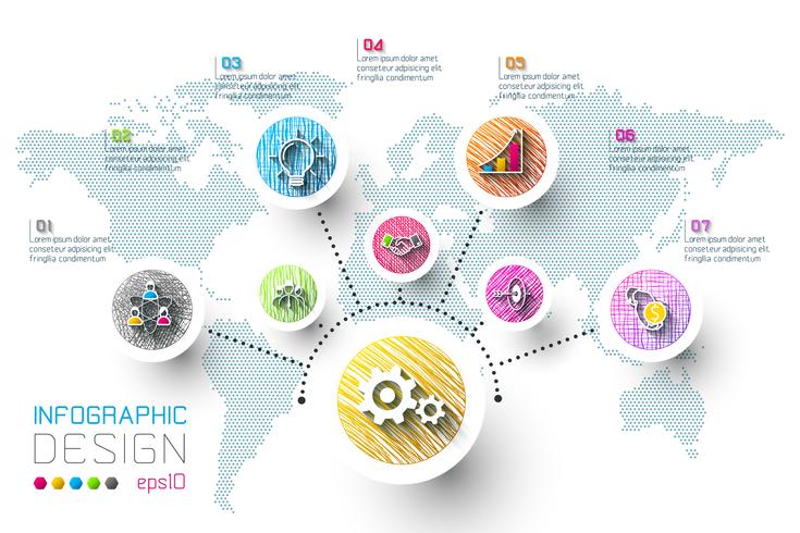 Infografía empresarial con 8 pasos. vector