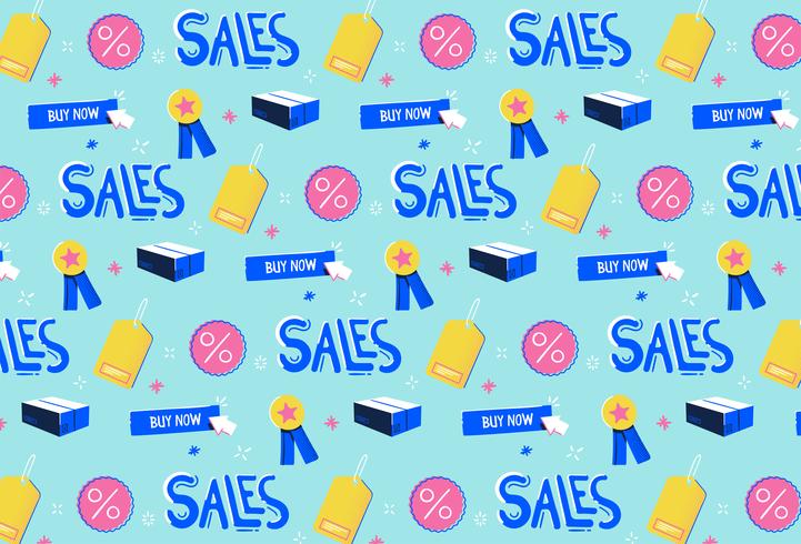 hand drawn sales promotion pattern background vector