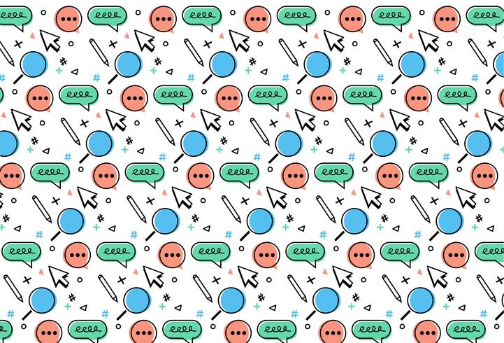 hand drawn social media pattern background vector