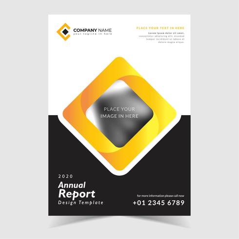 Black and Yellow Annual Report Template   vector