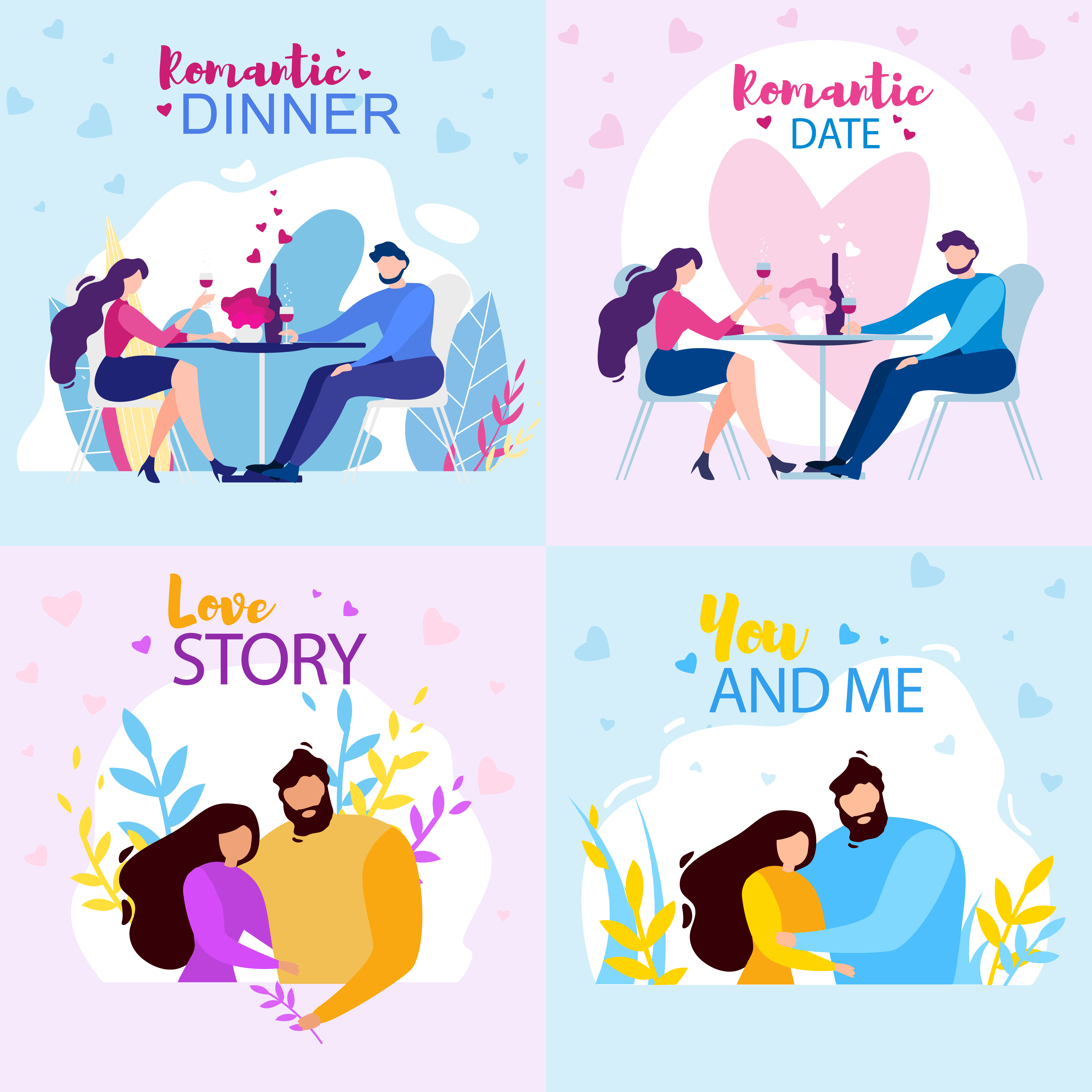 You And Me Banner Set Download Free Vectors Clipart Graphics