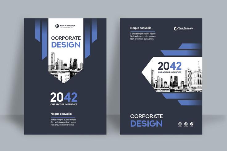 Royal Blue City Background Business Book Cover Design Template  vector