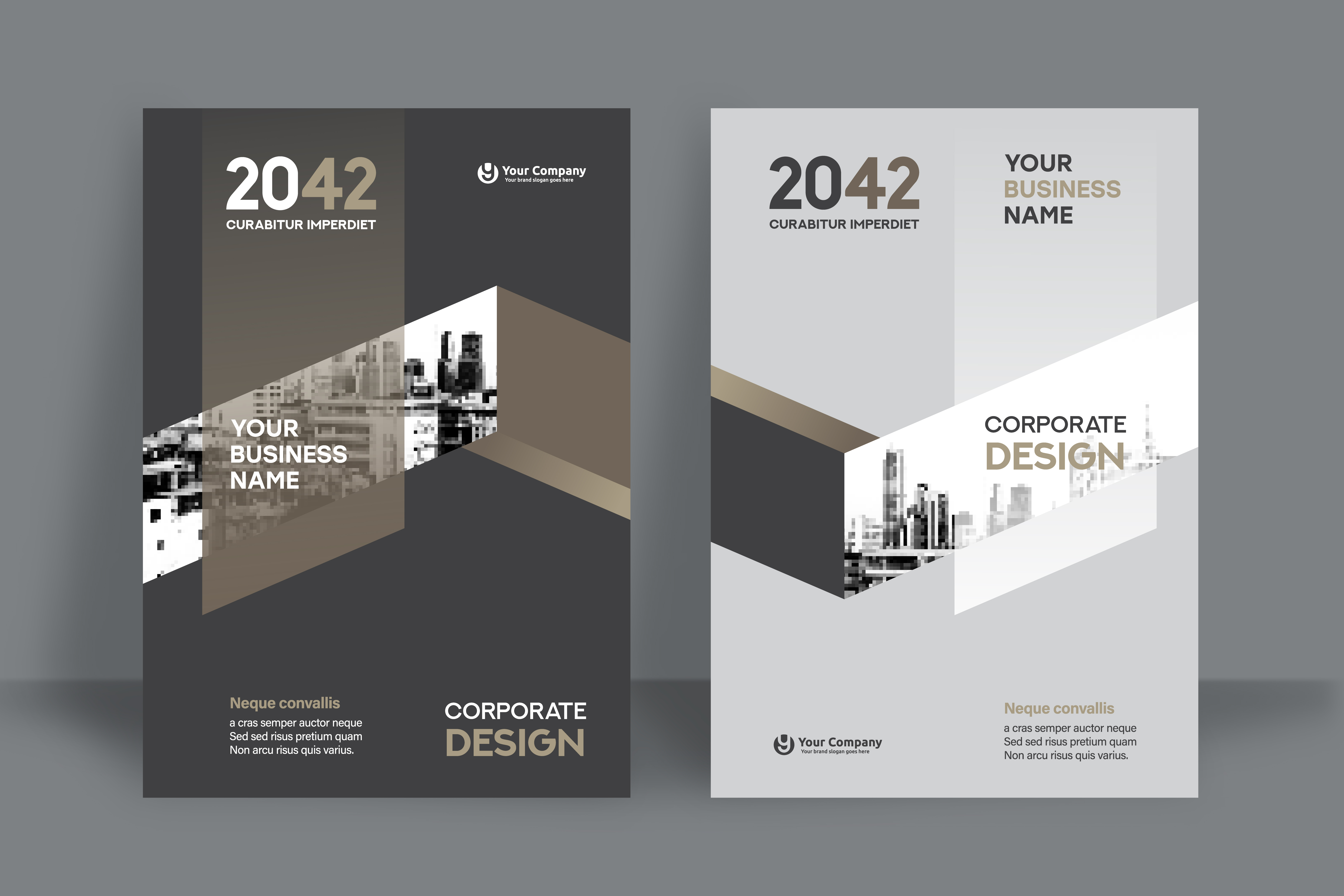 Modern Neutral City Background Business Book Cover Design Template