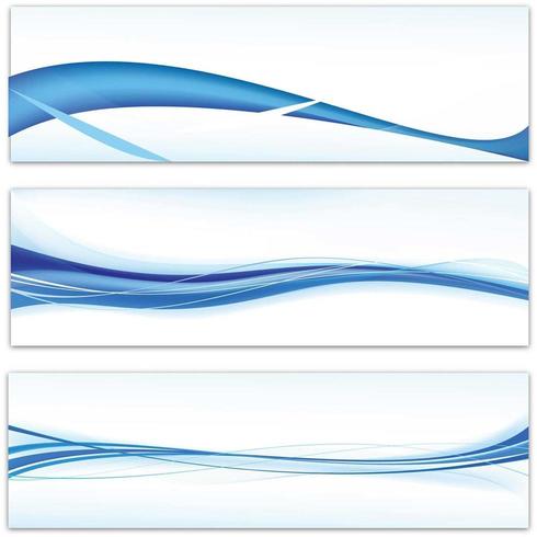 Banner en blanco de ondas azules abstractas vector